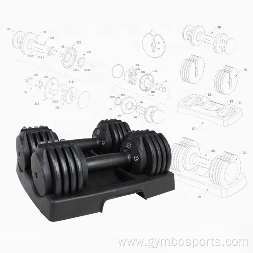 Gym Training Weight Lifting Fitness Adjustable 24KG Dumbbell